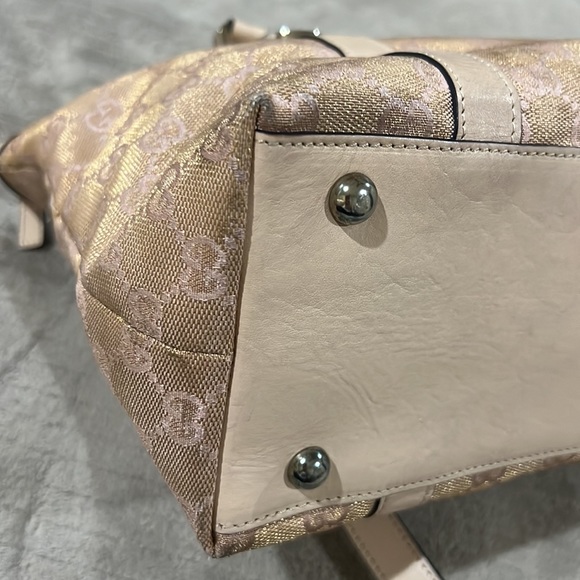 Gucci GG canvas Abbey D-ring tote beige tan gold medium size authentic - Picture 11 of 15